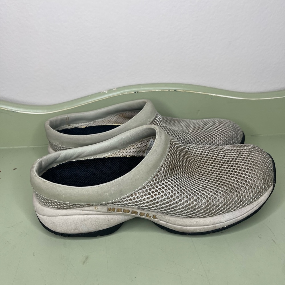 Merrell silver mist shoes clogs women size 6.5 textile upper
